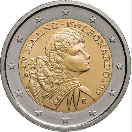 Euromince mince 2 Euro San Marino 2019 - Leonardo da Vinci (UNC)