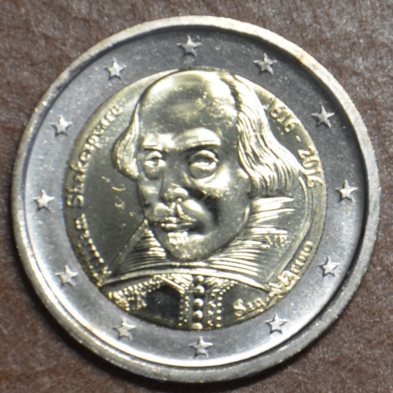 euroerme érme 2 Euro San Marino 2016 - Shakespeare halálának 400. é...