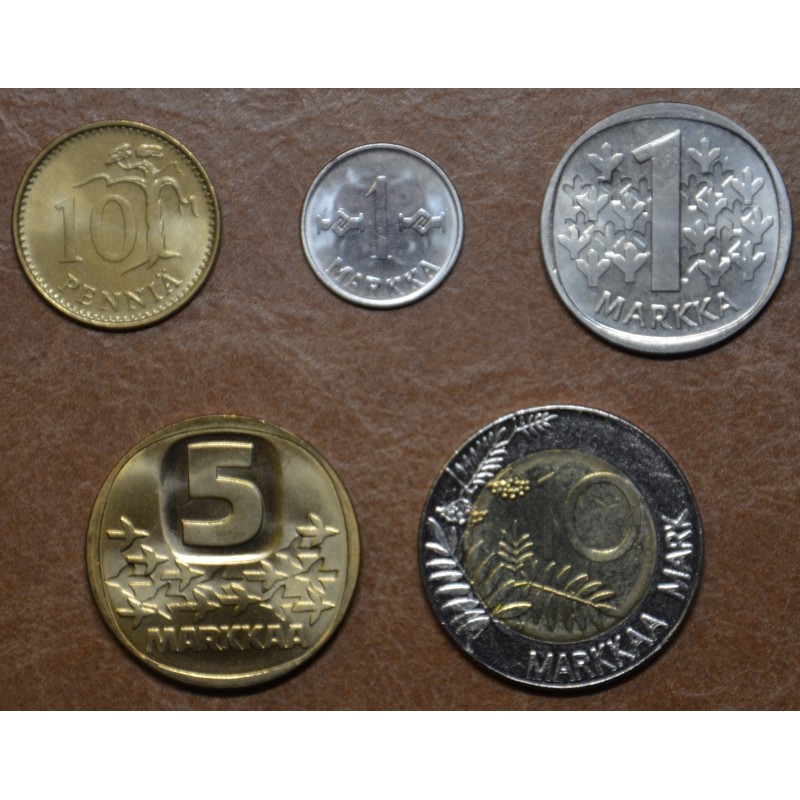 eurocoin eurocoins Finland set of 5 coins 1962-2001 (UNC)