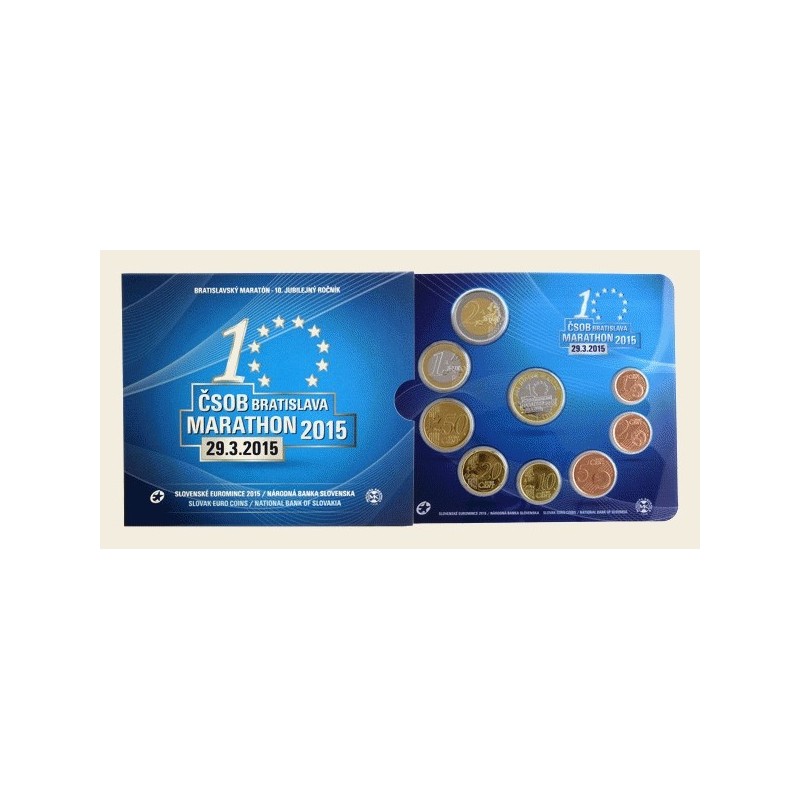 Euromince mince Súbor 8 Slovenských mincí 2015 Bratislavský maratón...