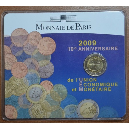 euroerme érme 2 Euro Franciaország 2009 - 10 éves az Európai Monetá...