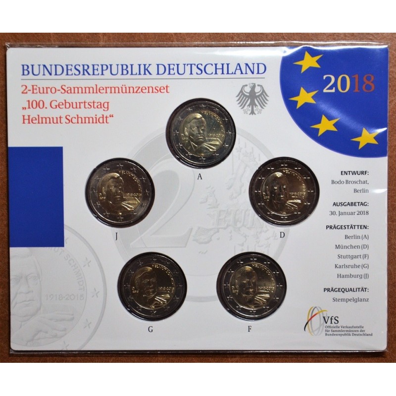 eurocoin eurocoins 2 Euro Germany 2018 - Helmut Schmidt (BU card)