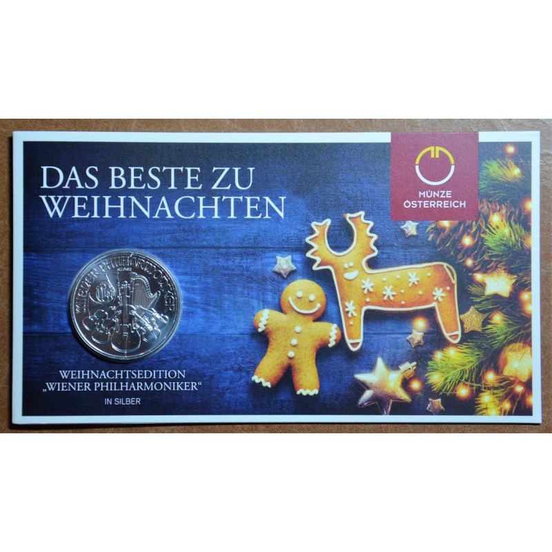 euroerme érme 1,50 Euro Ausztria 2020 Philharmonic 1oz Karácsonyi v...