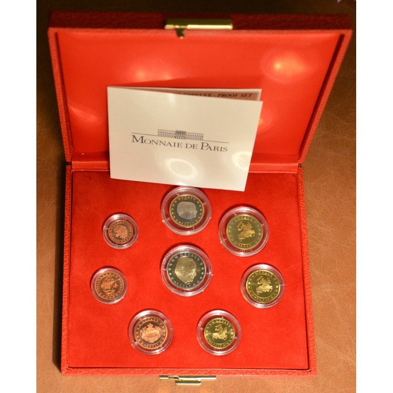 eurocoin eurocoins Set of 8 eurocoins Monaco 2001 (Proof)