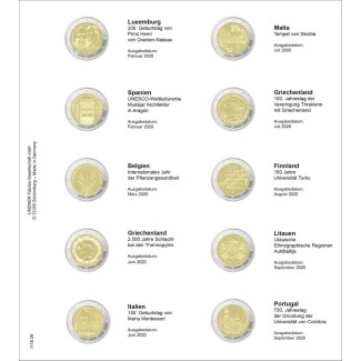 euroerme érme Lindner gyűjtőlap 2 Euros érmékre (2020. március - 20...