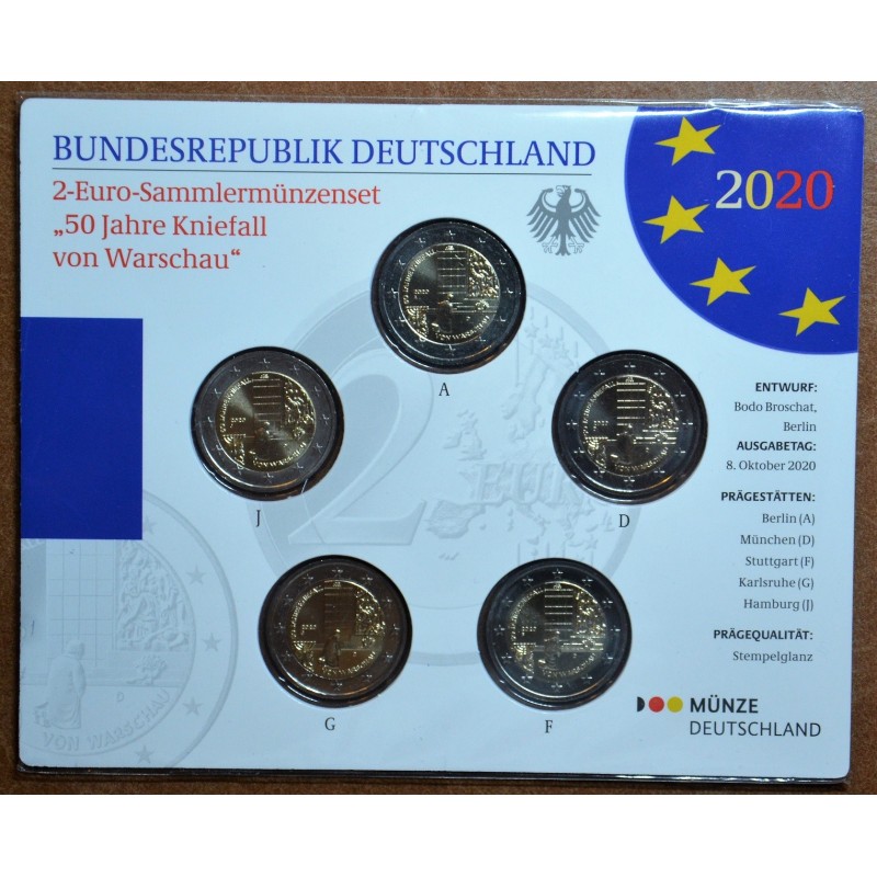 Euromince mince 2 Euro Nemecko \\"ADFGJ\\" 2020 - Varšavské pokľakn...