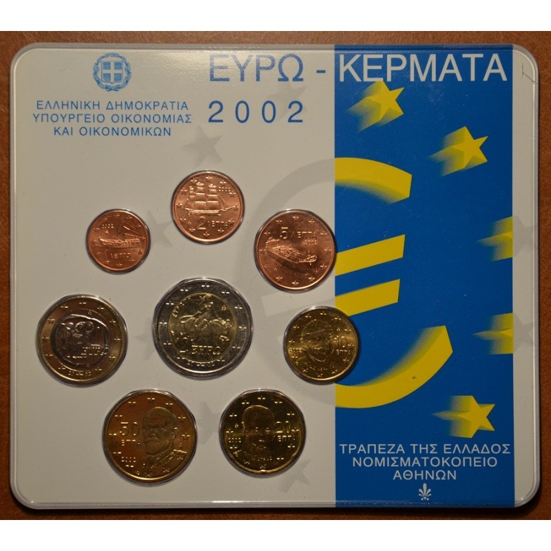 Euromince mince Grécko 2002 sada mincí (BU)