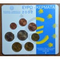 Greece 2002 set of coins - with error by KNM (BU)