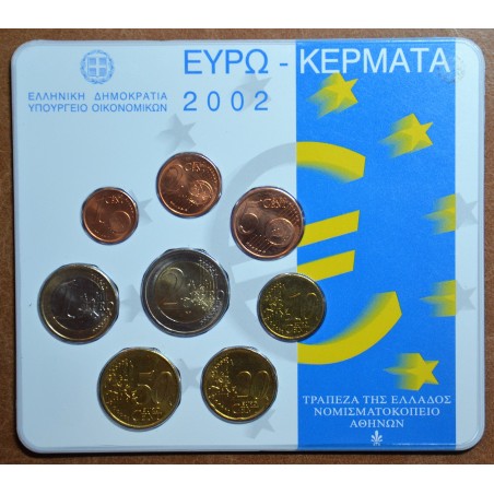 eurocoin eurocoins Greece 2002 set of coins - with error by KNM (BU)