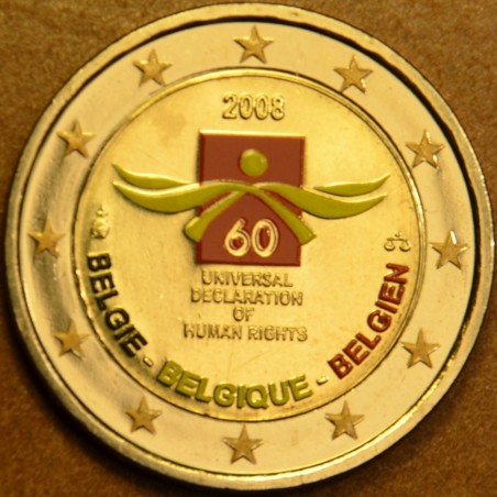euroerme érme 2 Euro Belgium 2008 - A nemzetközi emberi jogok dekla...