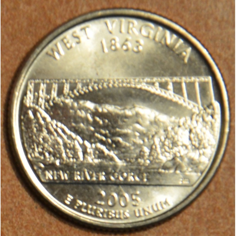 eurocoin eurocoins 25 cent USA 2005 West Virginia \\"S\\" (Proof)