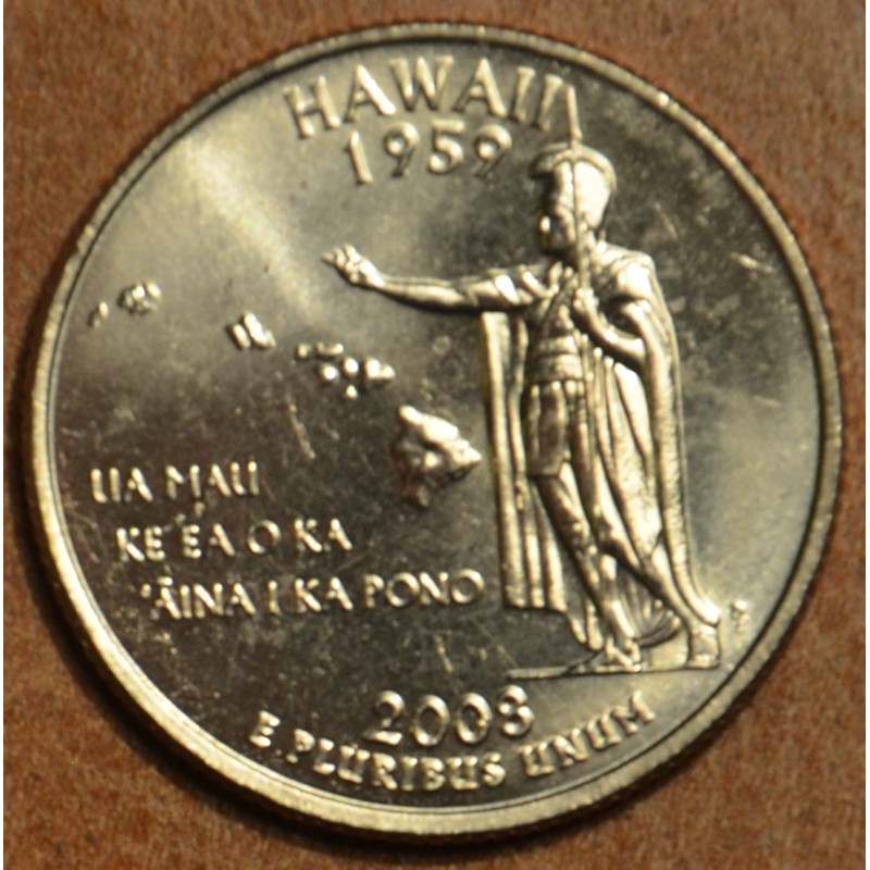 Euromince mince 25 cent USA 2008 Hawaii \\"S\\" (Proof)