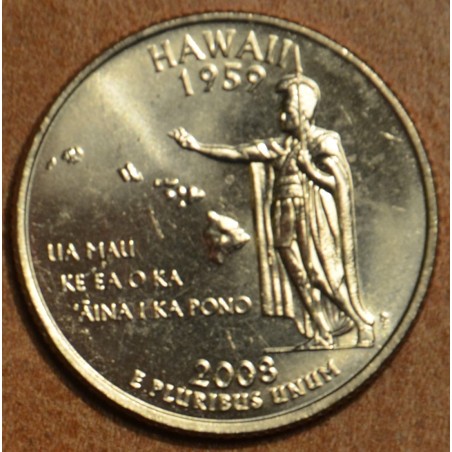 Euromince mince 25 cent USA 2008 Hawaii \\"S\\" (Proof)