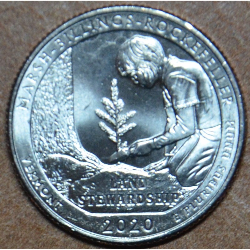 eurocoin eurocoins 25 cent USA 2020 Marsh-Billings-Rockefeller Nati...