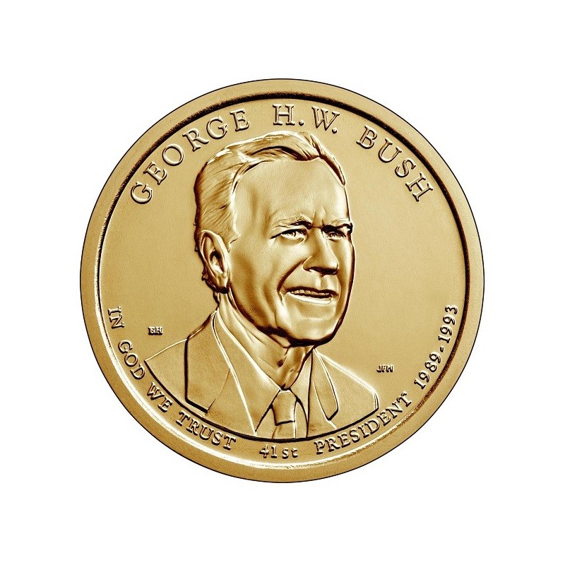 Euromince mince 1 dollar USA 2020 George H.W. Bush \\"P\\" (UNC)