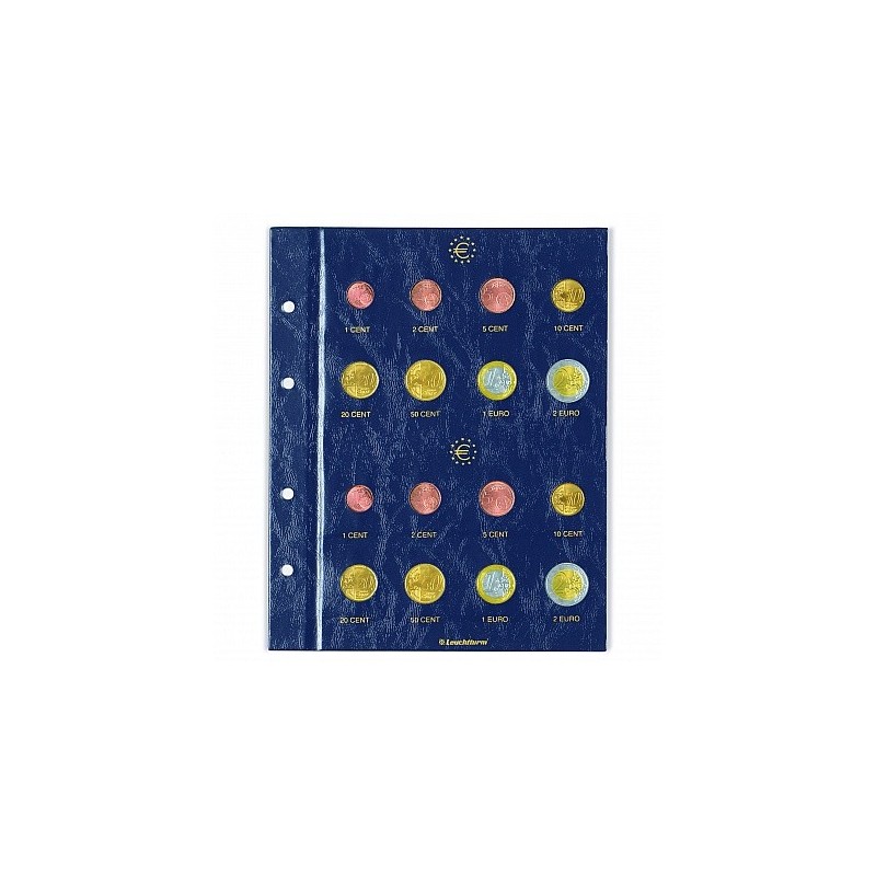 euroerme érme 2 új lap a Leuchtturm Vista albumba 2 forgalmi sorra