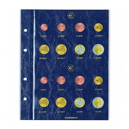 eurocoin eurocoins 2 sheets into Leuchtturm Vista albums for 2 coin...