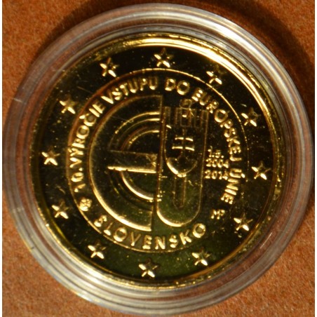 Euromince mince 2 Euro Slovensko 2014 - 10 rokov v EU (pozlatená UNC)