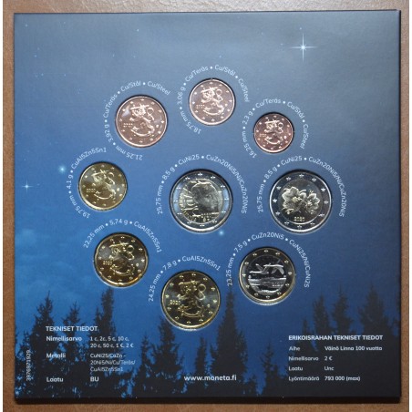 eurocoin eurocoins Finland 2020 set of 9 coins Stella polaris (BU)