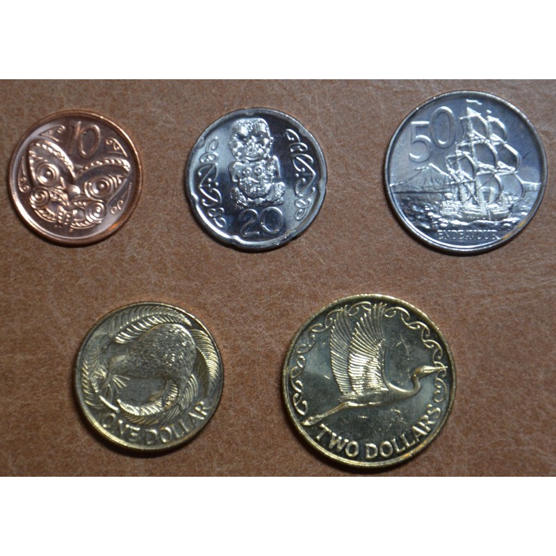 eurocoin eurocoins New Zealand 5 coins 2005-2008 (UNC)