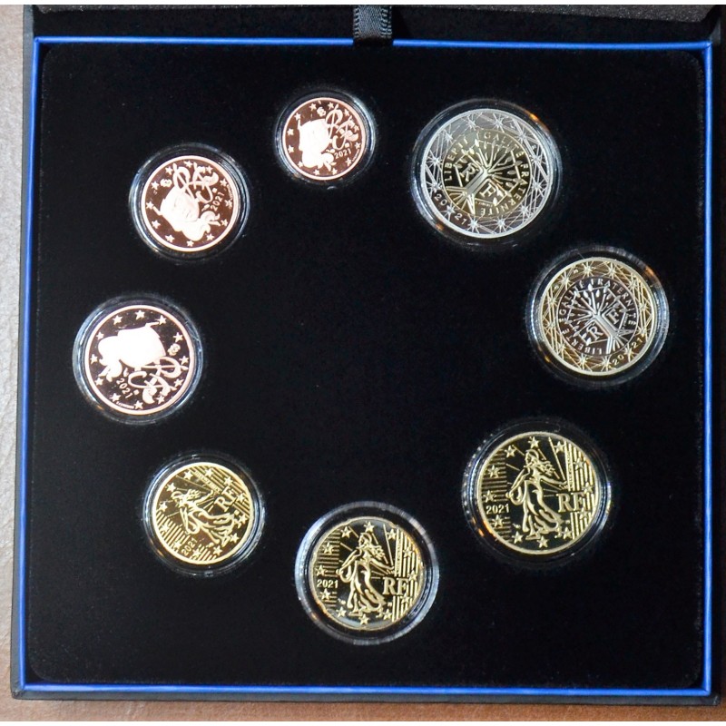 eurocoin eurocoins France 2021 set of 8 eurocoins (Proof)