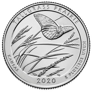 Euromince mince 25 cent USA 2020 Tallgrass Prairie \\"P\\" (UNC)