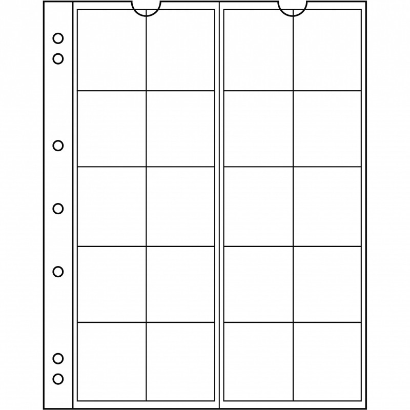Euromince mince 5 listov do albumov Leuchtturm NUMIS 2 Euro - 34 mm