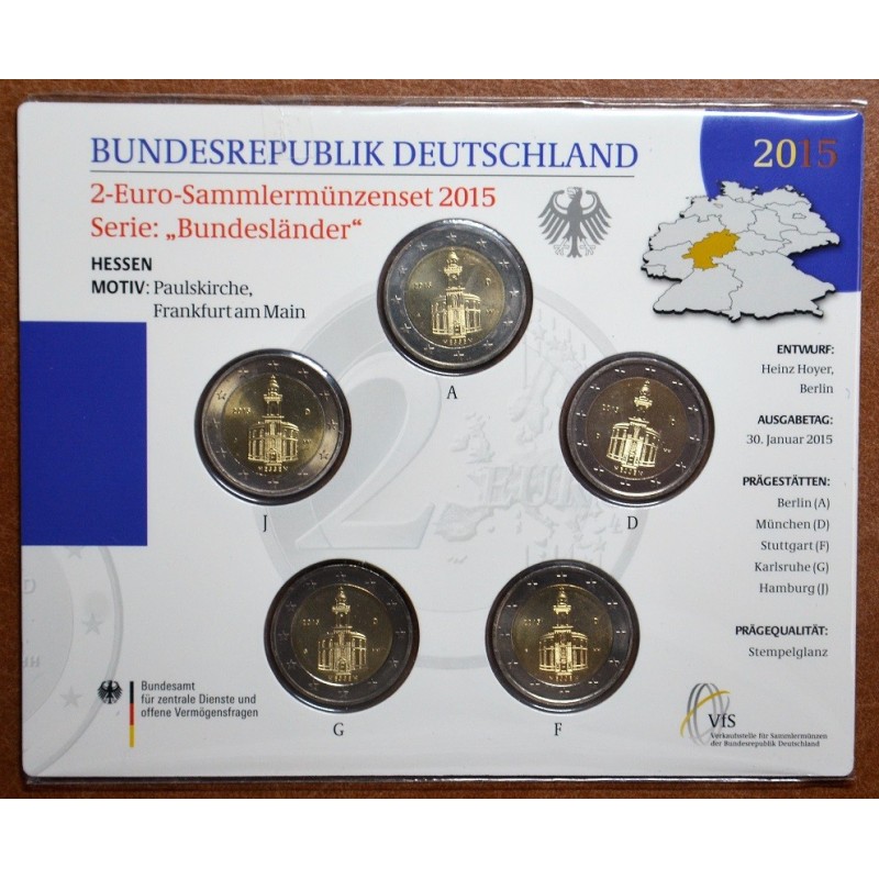 eurocoin eurocoins 2 Euro Germany \\"J\\" 2015 - Hessen: St. Paul c...