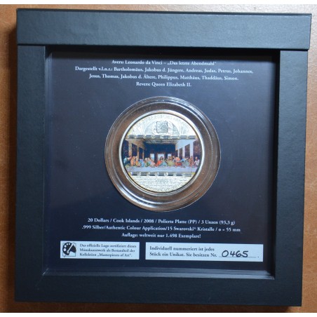 eurocoin eurocoins 20 dollar Cook Islands 2008 - Da Vinci: Last sup...