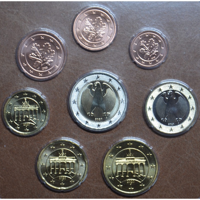 Euromince mince Nemecko 2020 \\"J\\" sada 8 mincí (UNC)