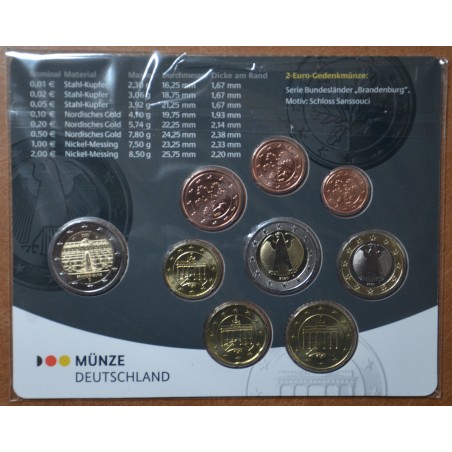 Euromince mince Nemecko 2020 \\"F\\" sada 9 mincí (BU)