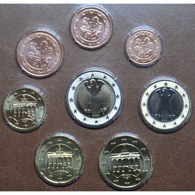 Euromince mince Nemecko 2020 \\"F\\" sada 8 mincí (UNC)
