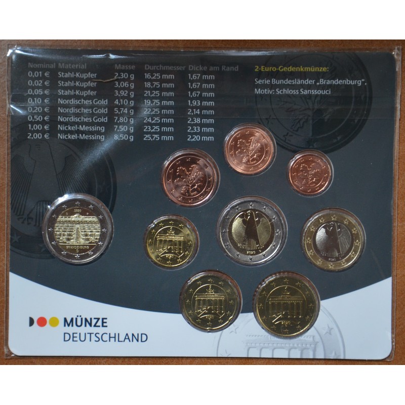 eurocoin eurocoins Germany 2020 \\"D\\" set of 9 coins (BU)