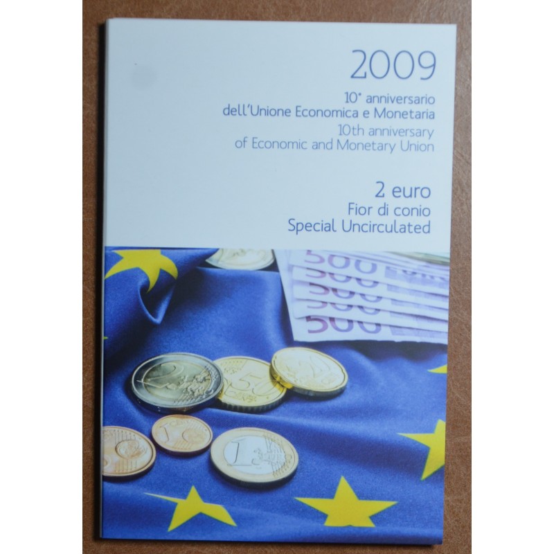 euroerme érme 2 Euro Olaszország 2009 - 10 éves az Európai Monetári...