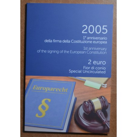 Euromince mince 2 Euro Taliansko 2005 - 1. výročie podpísania Európ...