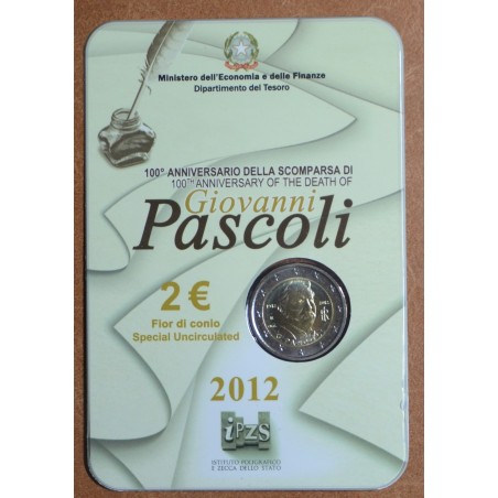 euroerme érme 2 Euro Olaszország 2012 - Giovanni Pascoli halálának ...