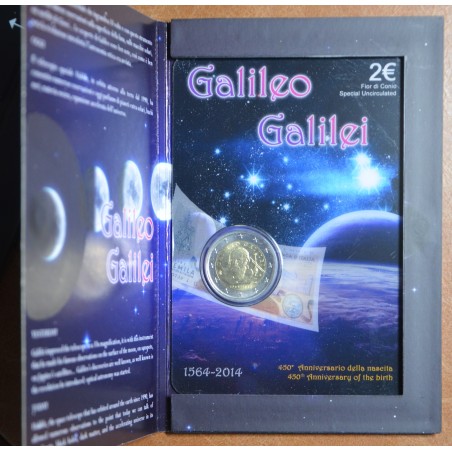 euroerme érme 2 Euro Olaszország 2014 - Galileo Galilei születéséne...