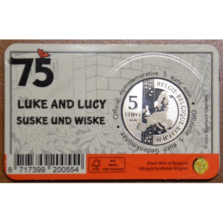 Euromince mince 5 Euro Belgicko 2020 Suske & Wiske (BU karta)