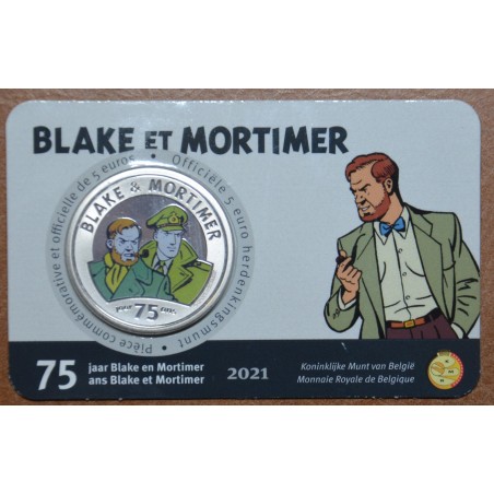 euroerme érme 5 Euro Belgium 2021 Blake & Mortimer color (BU kártya)