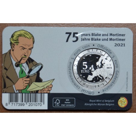 eurocoin eurocoins 5 Euro Belgium 2021 Blake & Mortimer color (BU c...