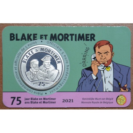 Euromince mince 5 Euro Belgicko 2021 Blake & Mortimer (BU karta)