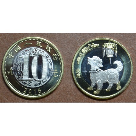 Euromince mince Čína 10 yuan 2018 Pes (UNC)