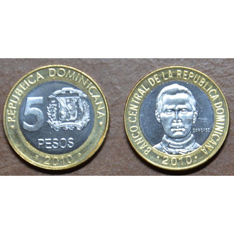 eurocoin eurocoins Dominican Republic 5 Pesos 2002-2010 (UNC)