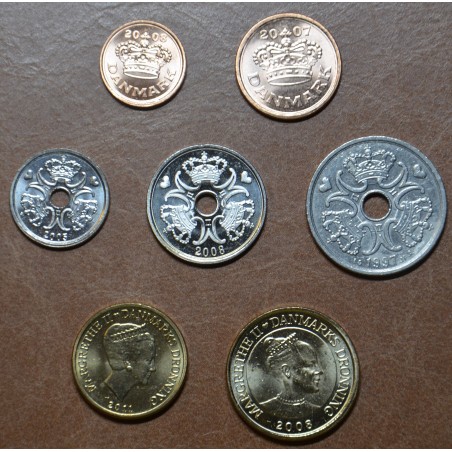 eurocoin eurocoins Danmark 7 coins 1991-2018 (UNC)