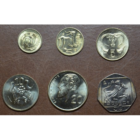 eurocoin eurocoins Cyprus 6 coins 1991-2004 (UNC)
