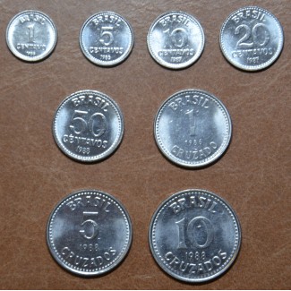 Euromince mince Brazília 8 mincí 1986-1988 (UNC)