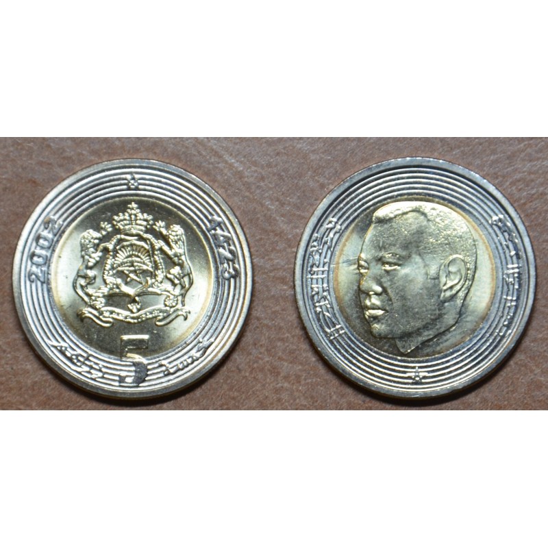 Euromince mince Maroko 5 Dirham - Mohammed VI. 2002 (UNC)