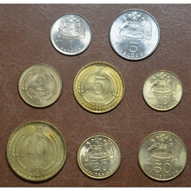 euroerme érme Chile 8 érme 1960-1972 (UNC)
