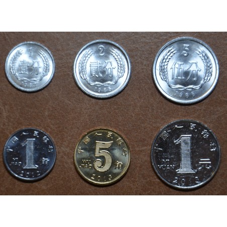 Euromince mince Čína 6 mincí 1955-2016 (UNC)
