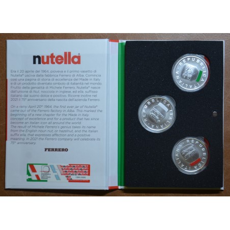 Euromince mince 3x5 Euro Taliansko 2021 - Nutella (Proof)